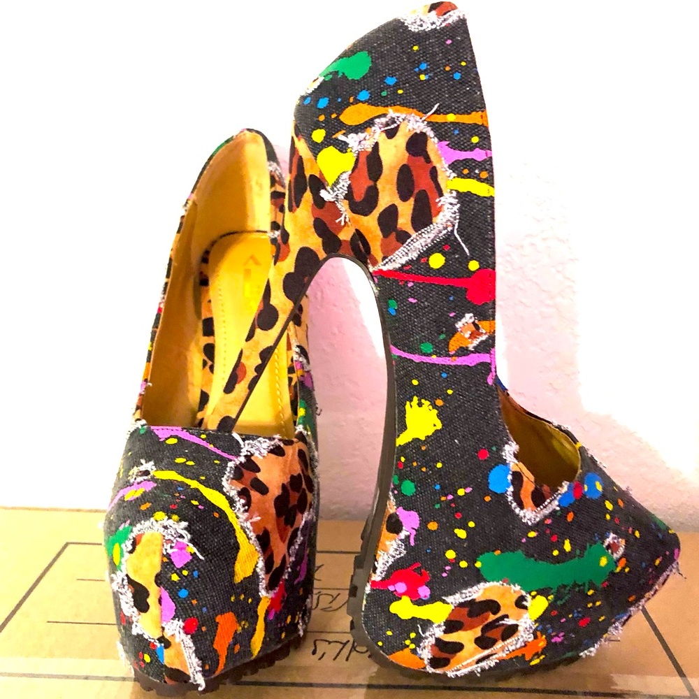 👠Black Multi Heels